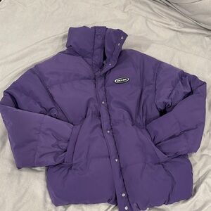 Purple puffer jacket